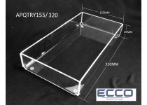 Acrylic shelf  tray  - 155mm W x 320mm D x 45mm H 